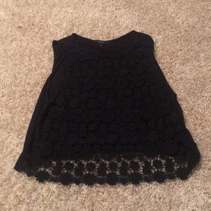 Black lace crop top